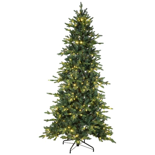 Northlight 12ft. Pre-Lit Real Touch Elite Breckenridge Pine IPT Artificial Christmas Tree, Multicolor LED Lights